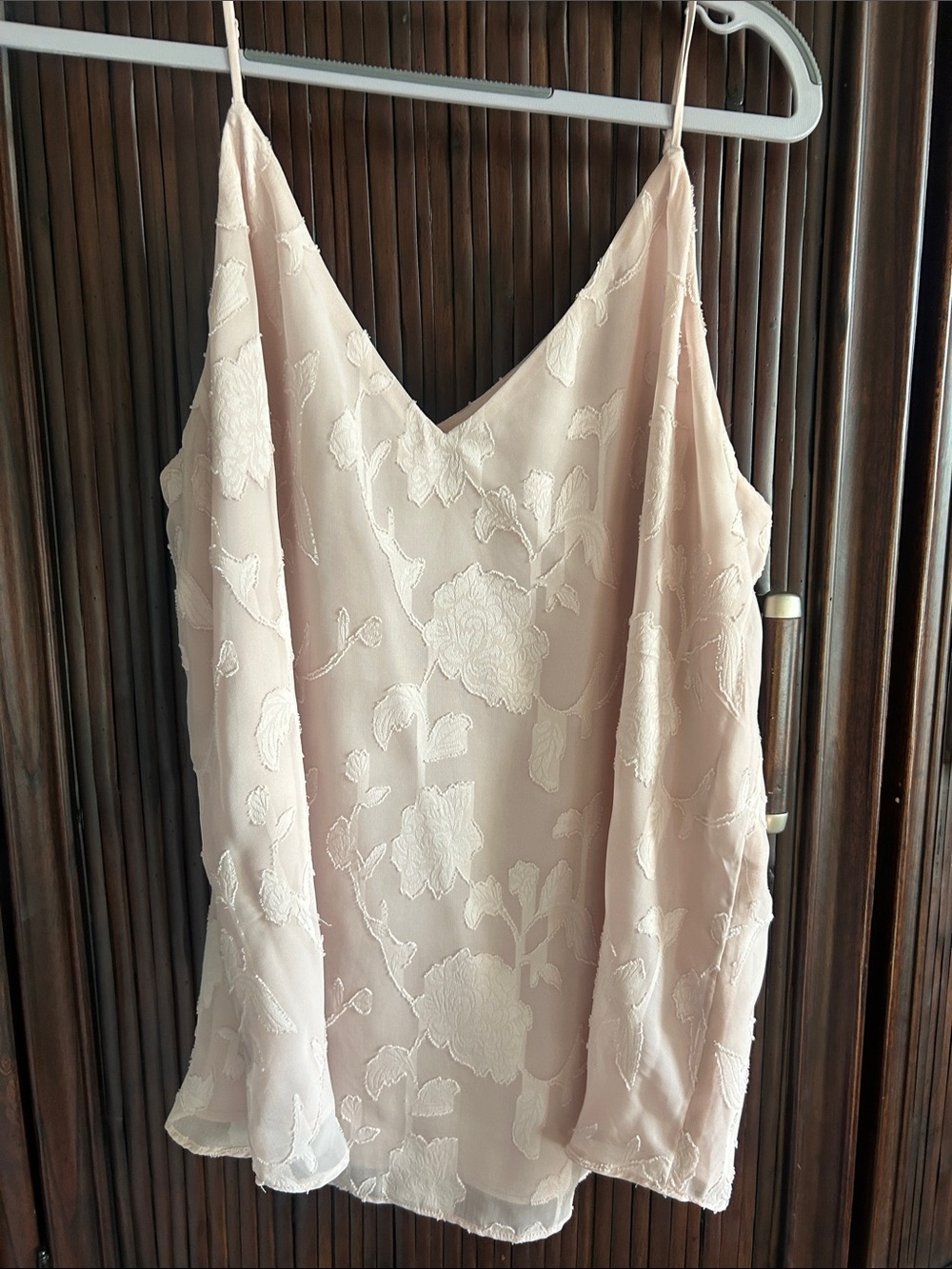 Express Blush Floral Lace-Overlay Camisole
